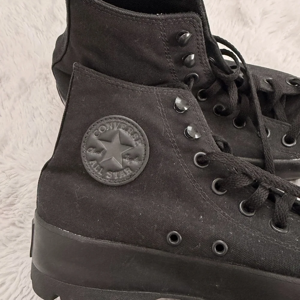 Women’s Black Lace-Up High-Top Boots